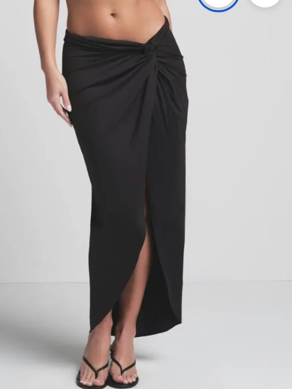 NWT Skims Swim Sarong Black Twist-Front Maxi Skirt new